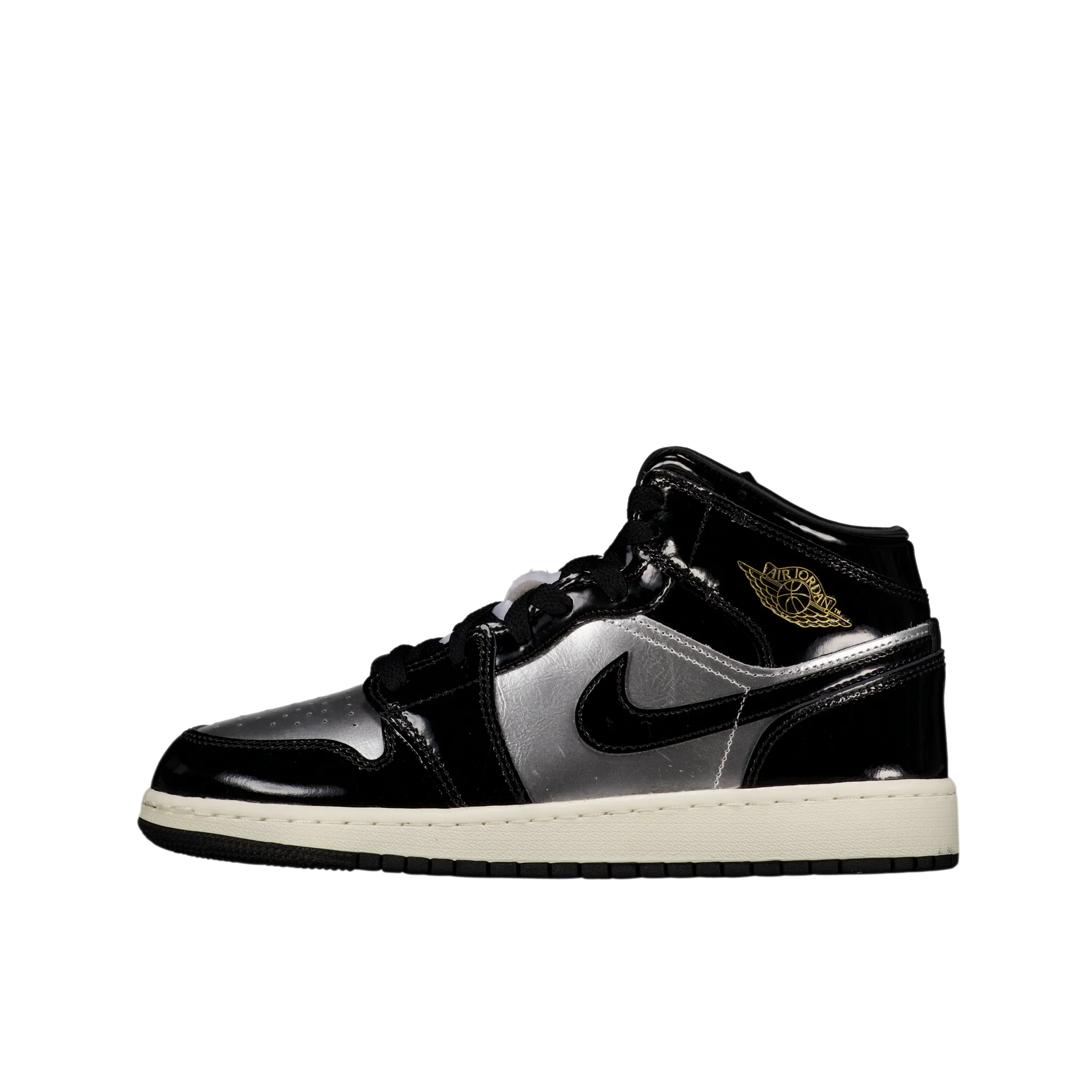 Air Jordan 1 Mid SE 'Black/Metallic Silver' (GS)