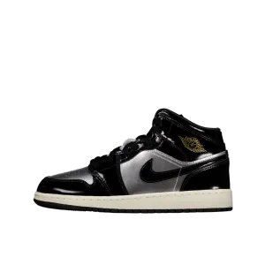 Air Jordan 1 Mid SE 'Black/Metallic Silver' (GS)
