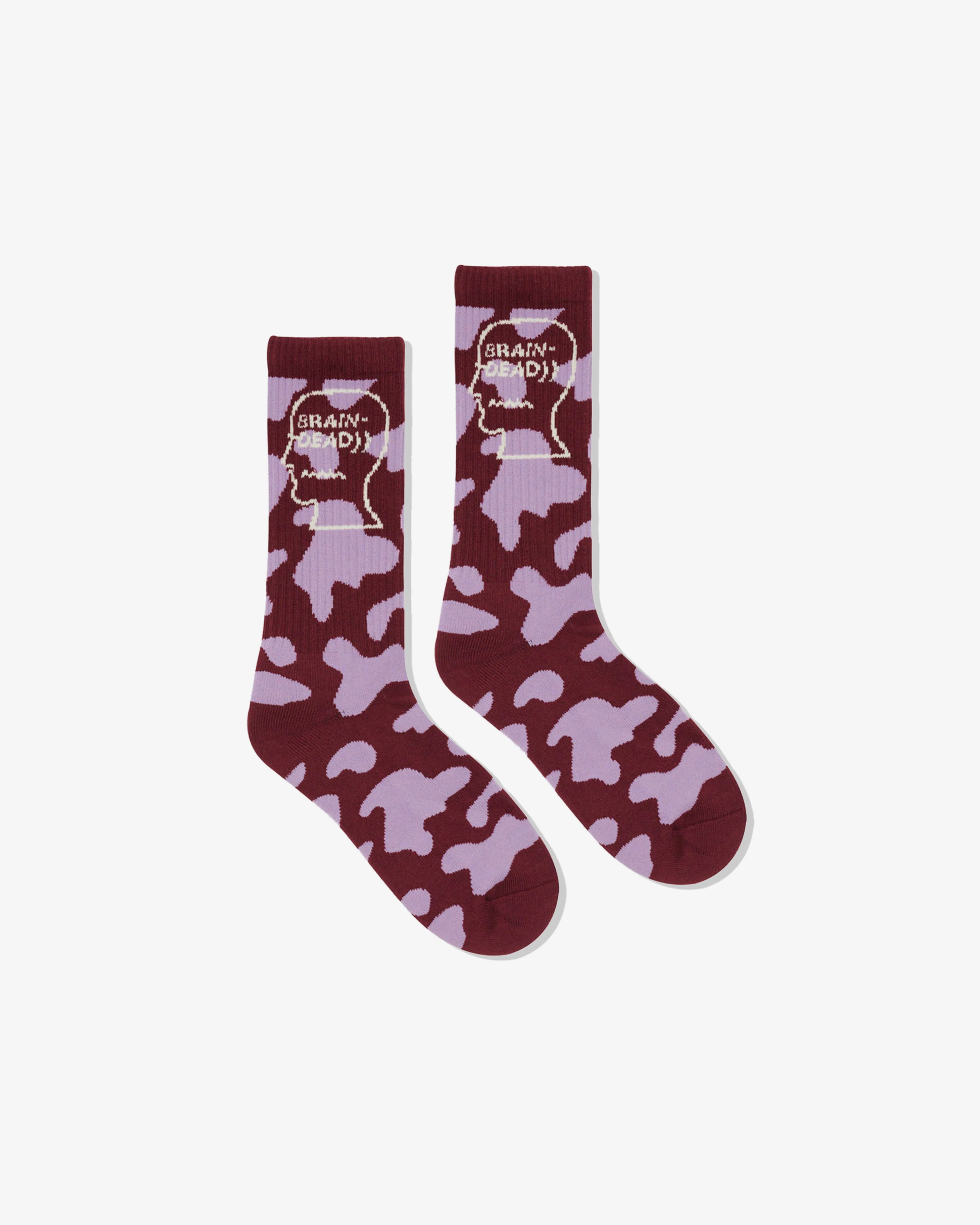 Brain Dead - Men's Logohead Crew Socks - (Pink Cow)