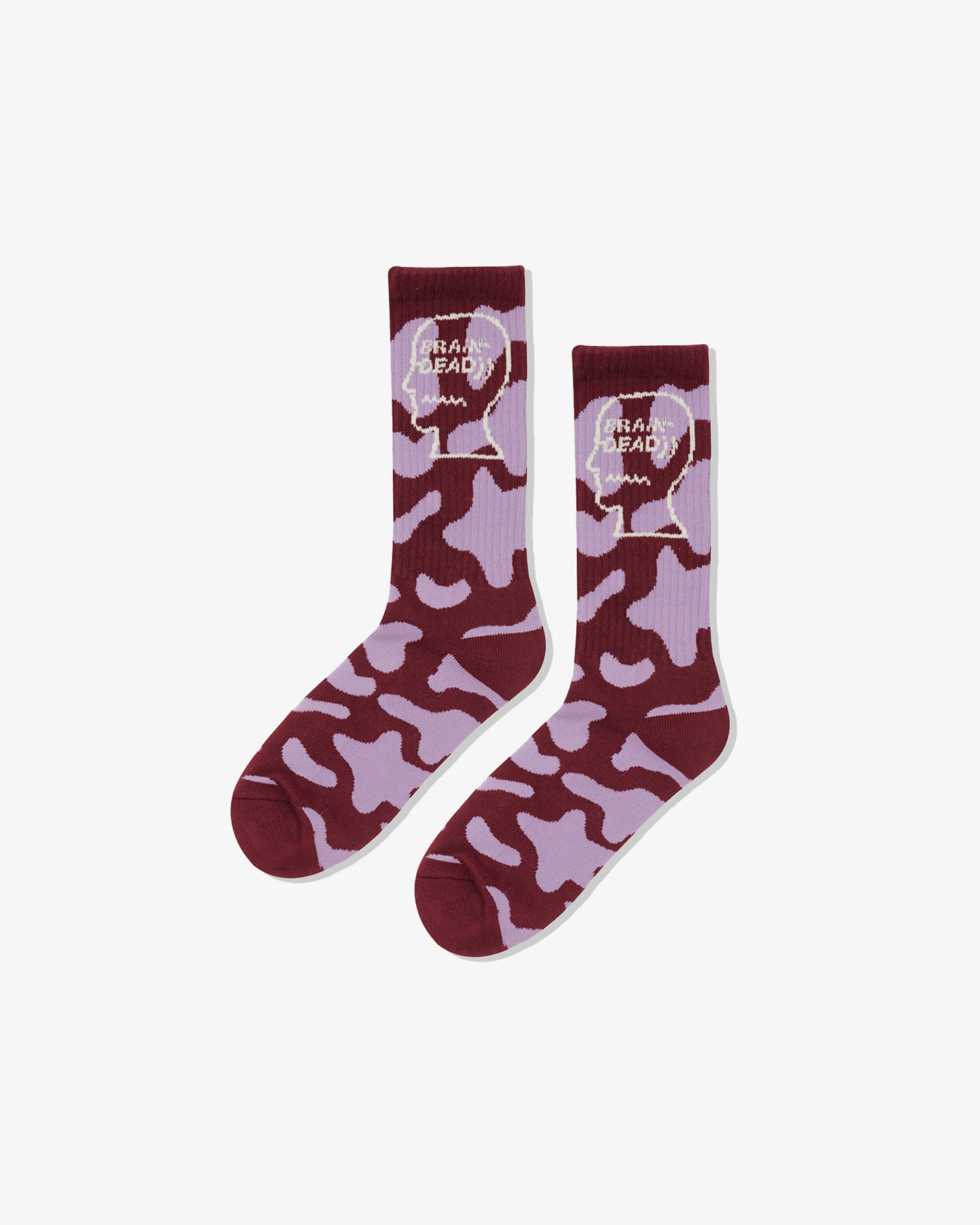 Brain Dead - Men's Logohead Crew Socks - (Pink Cow)