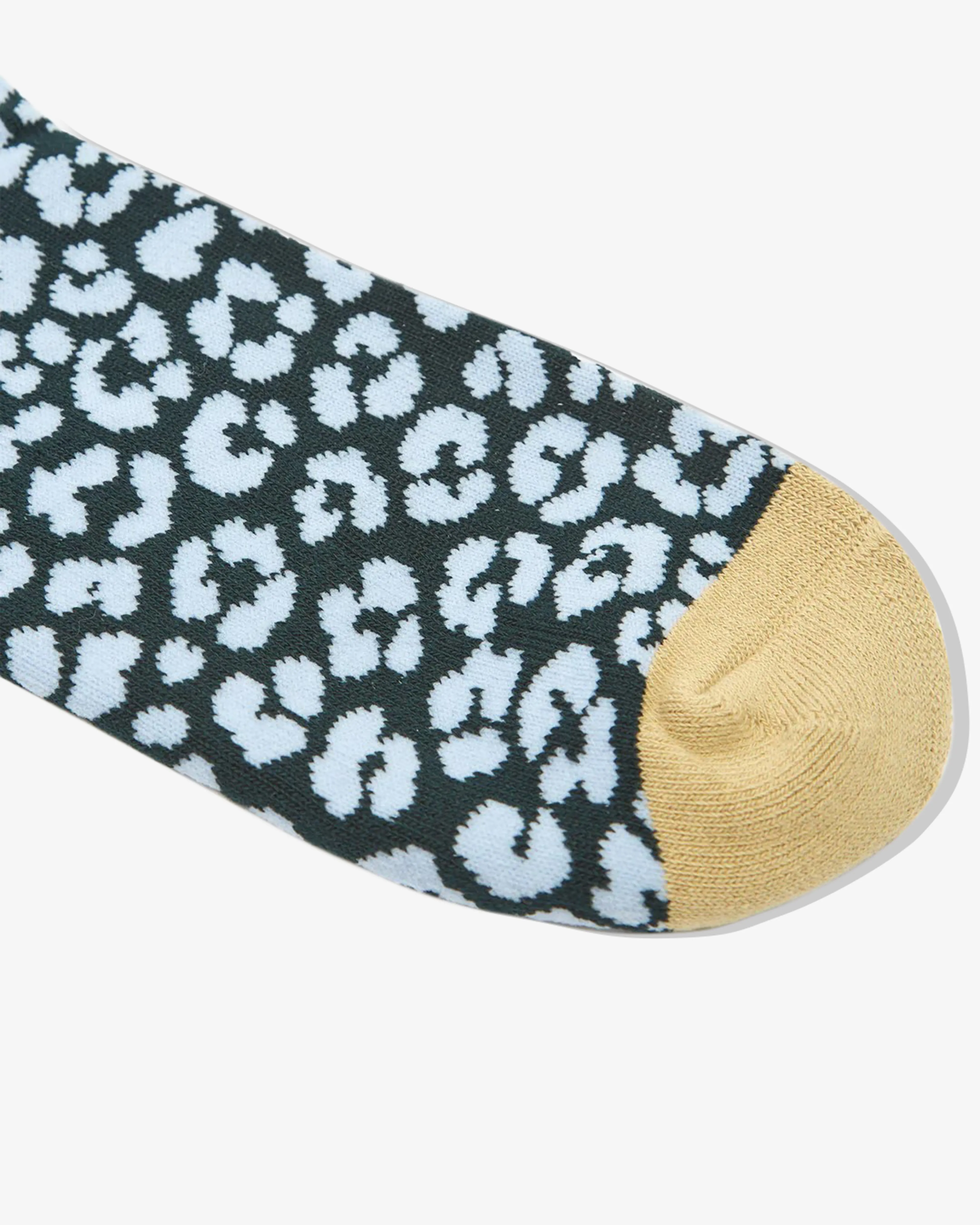 Brain Dead - Paneled Logo Crew Socks - (Blue Leopard/Khaki)