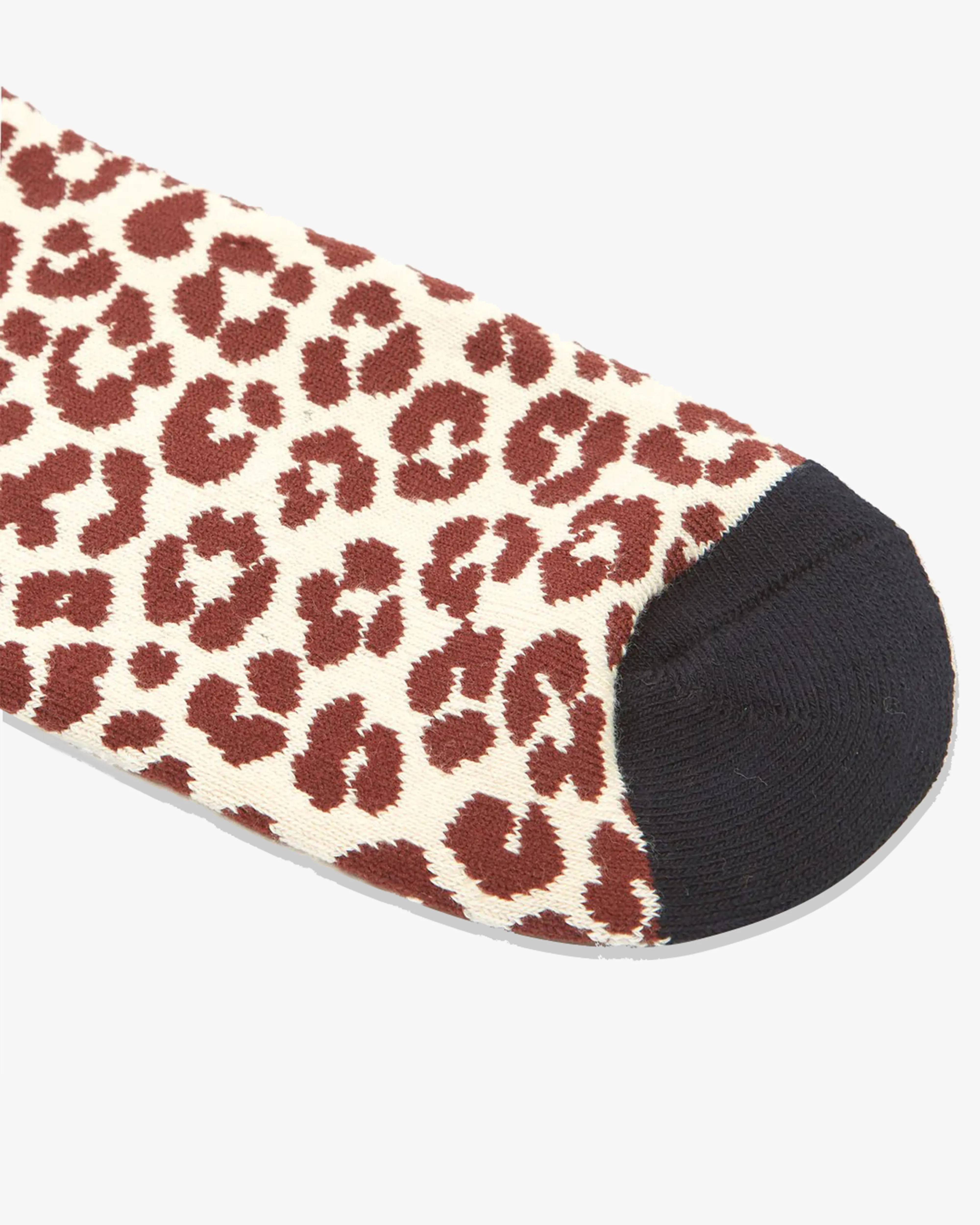 Brain Dead - Paneled Logo Crew Socks - (Maroon Leopard/Navy)