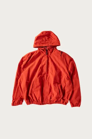 Crinkled Nylon Blend Jacket - Crimson