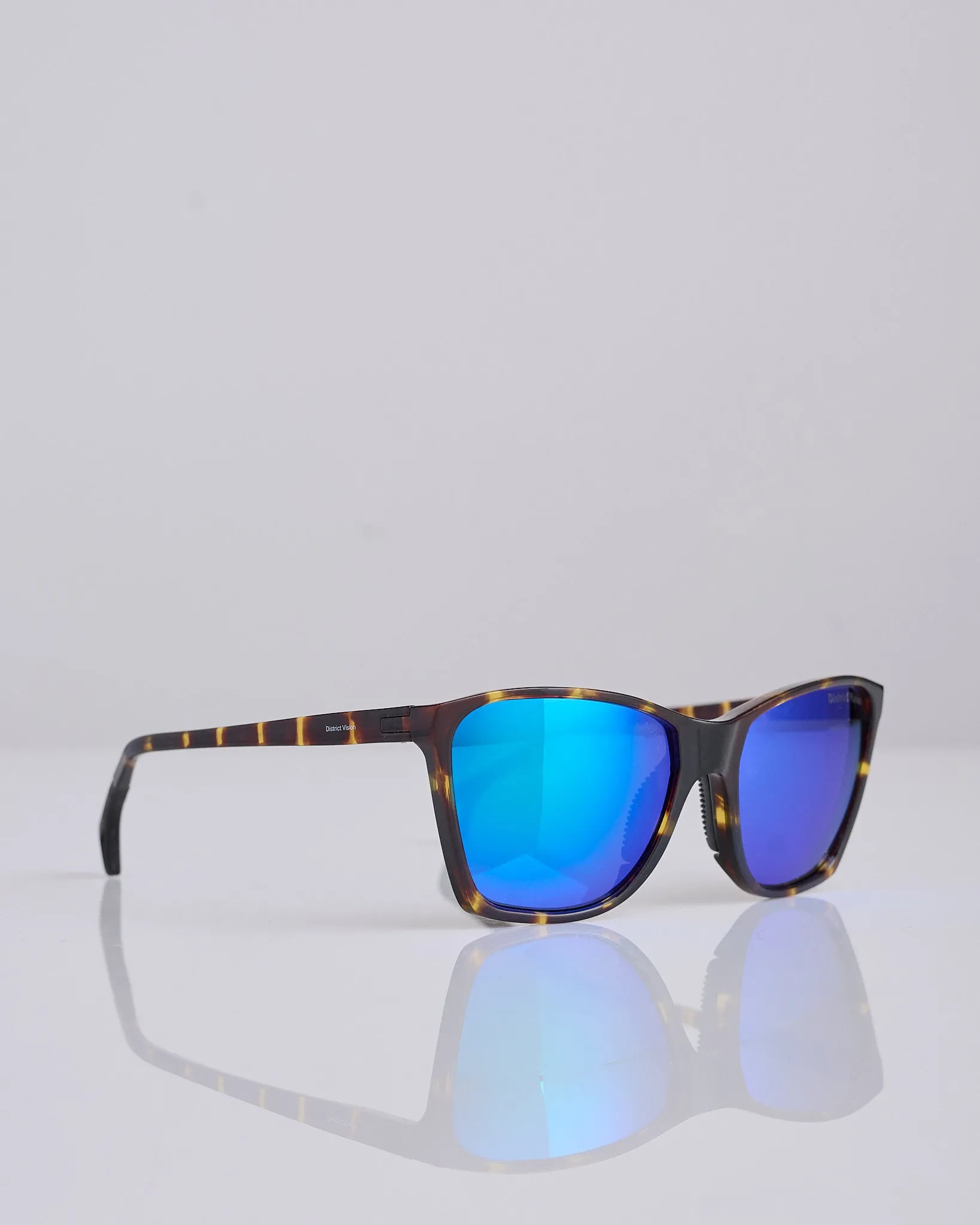 District Vision Keiichi Sunglass Tortoise D  Blue Mirror