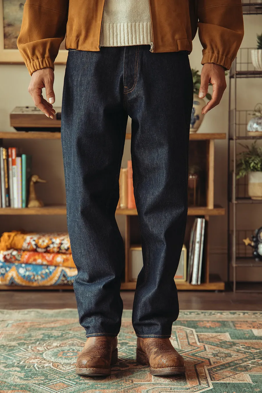 Hard Twist Denim Wide Pants - Indigo