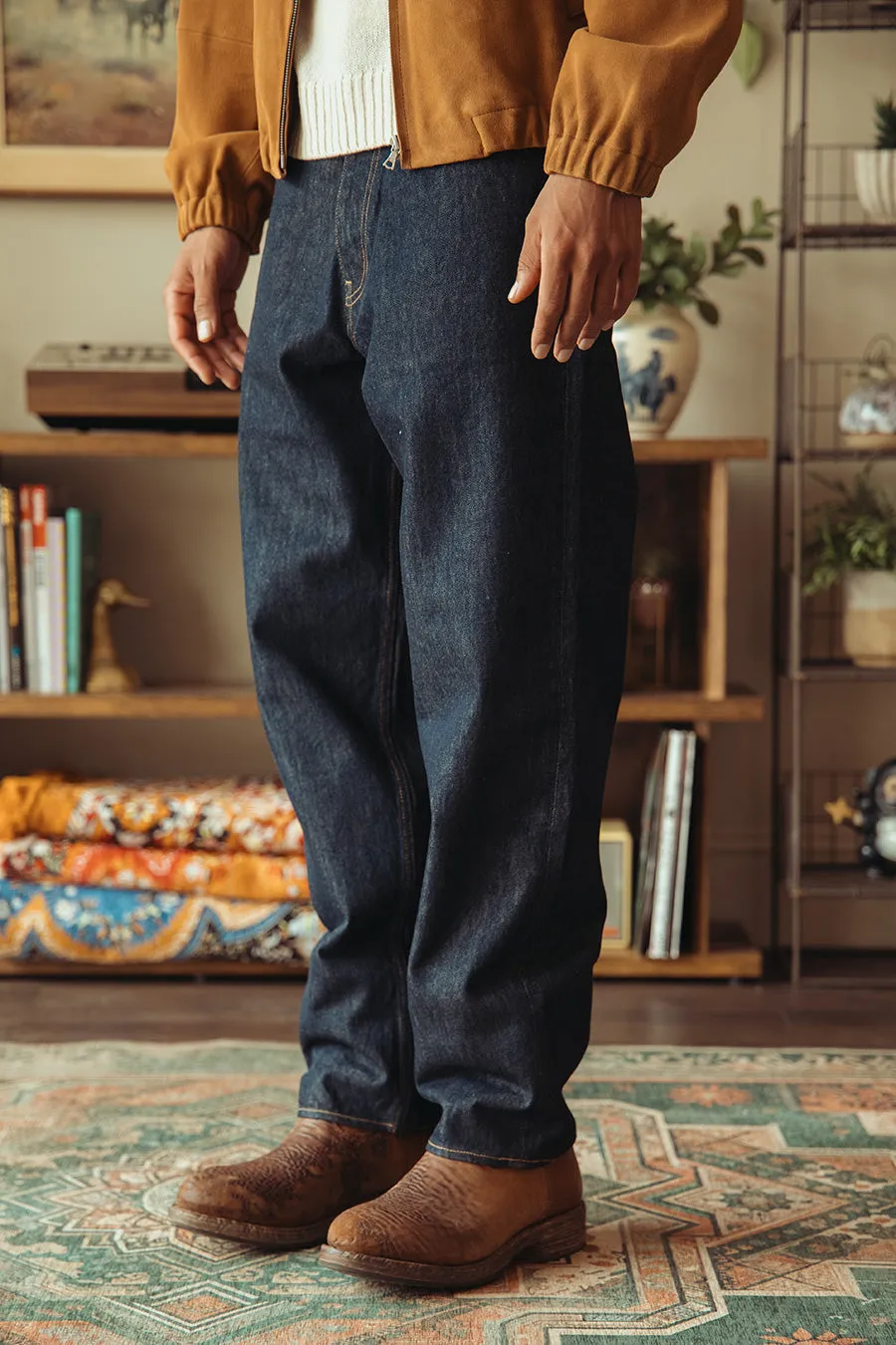 Hard Twist Denim Wide Pants - Indigo