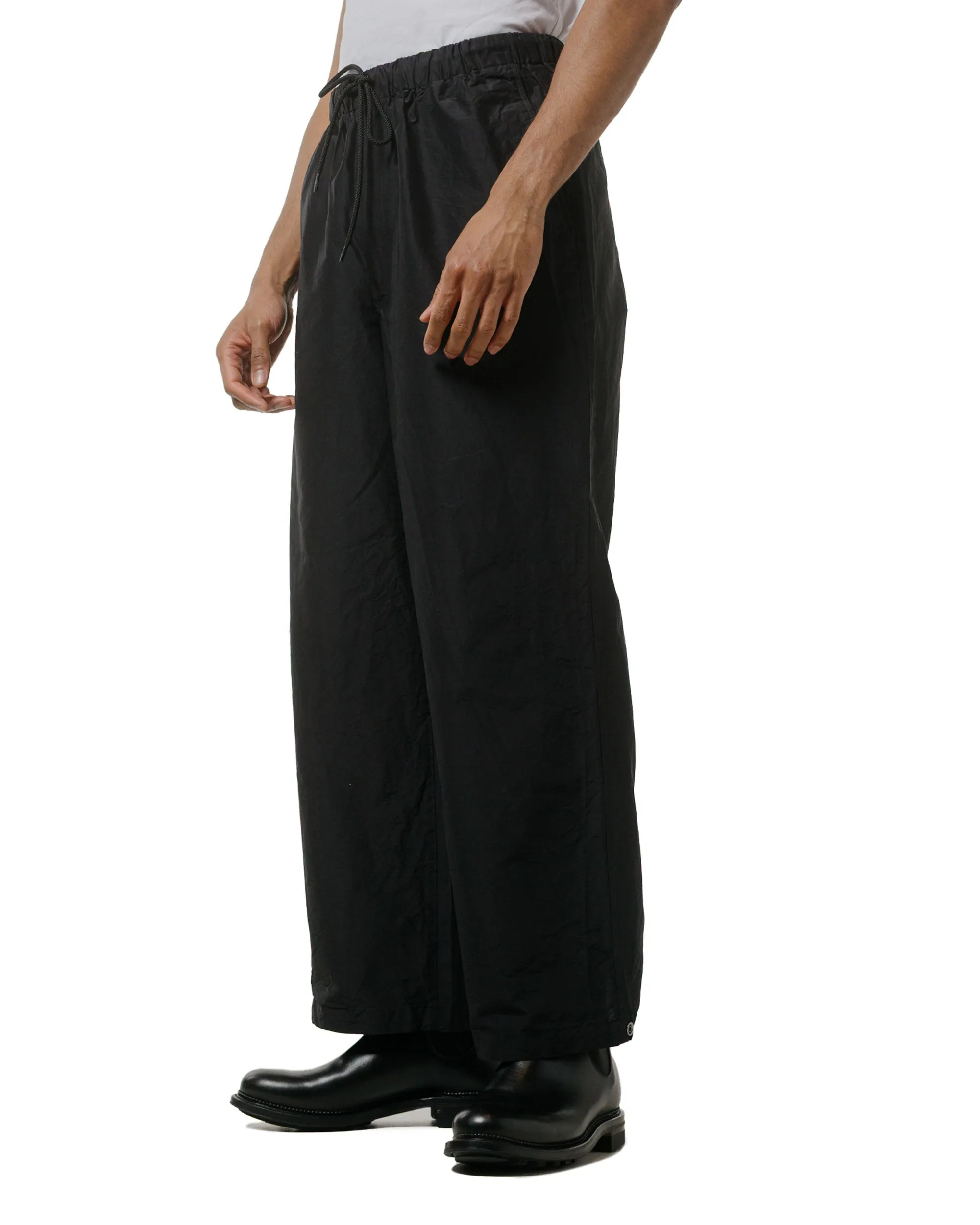 marka Adjustable Hem Easy Wide Pants Organic Cotton Silk High Count Typewriter Black