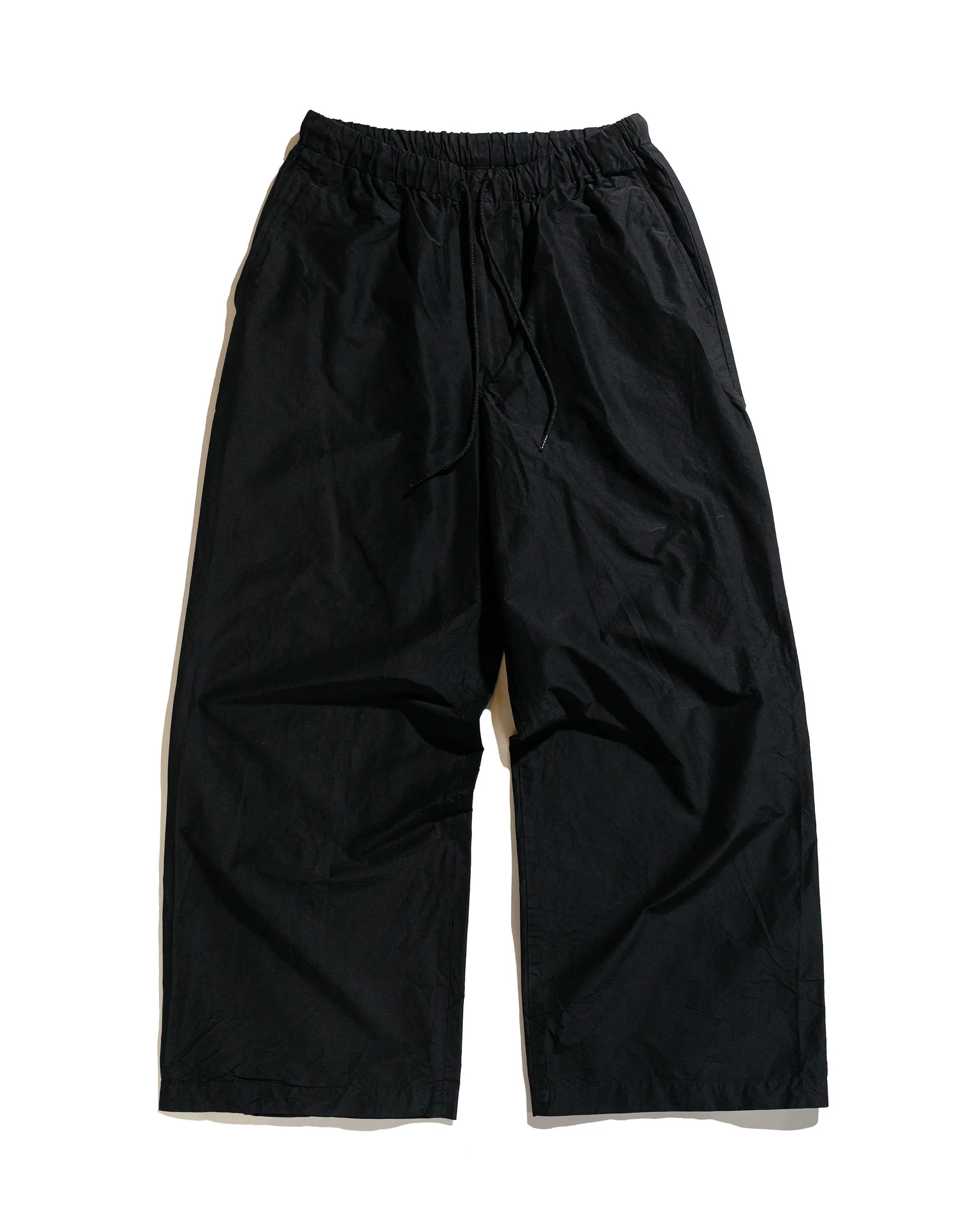 marka Adjustable Hem Easy Wide Pants Organic Cotton Silk High Count Typewriter Black
