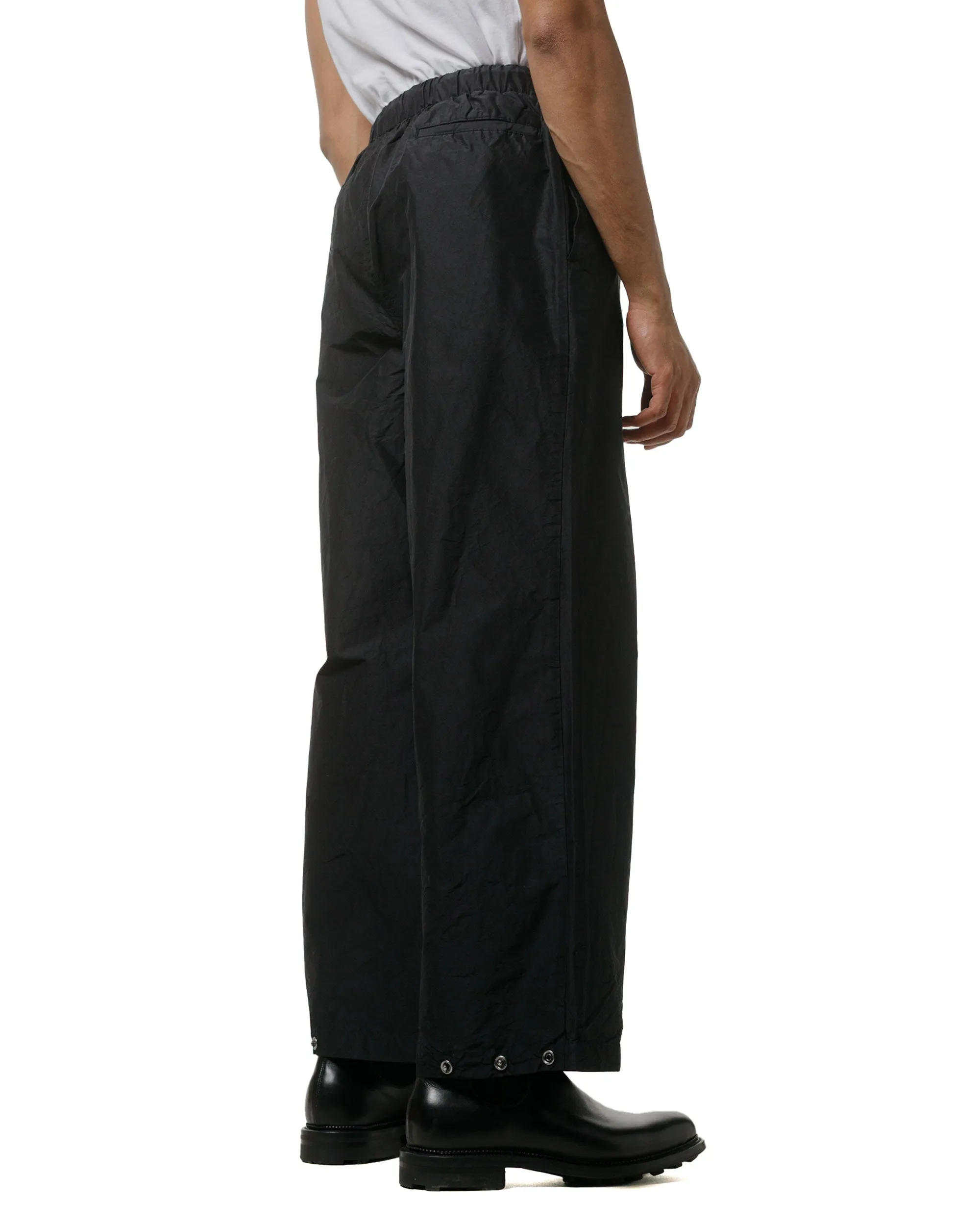 marka Adjustable Hem Easy Wide Pants Organic Cotton Silk High Count Typewriter Black