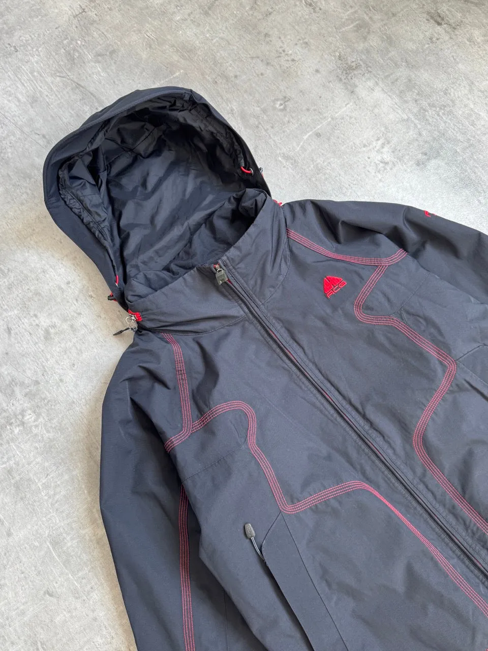 Nike ACG Black Technical Jacket with Red Contrast Details