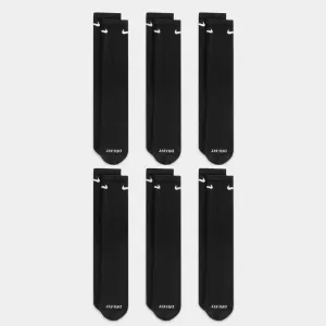 NIKE EVERYDAY PLUS CUSHIONED CREW SOCK 6-PACK - BLACK