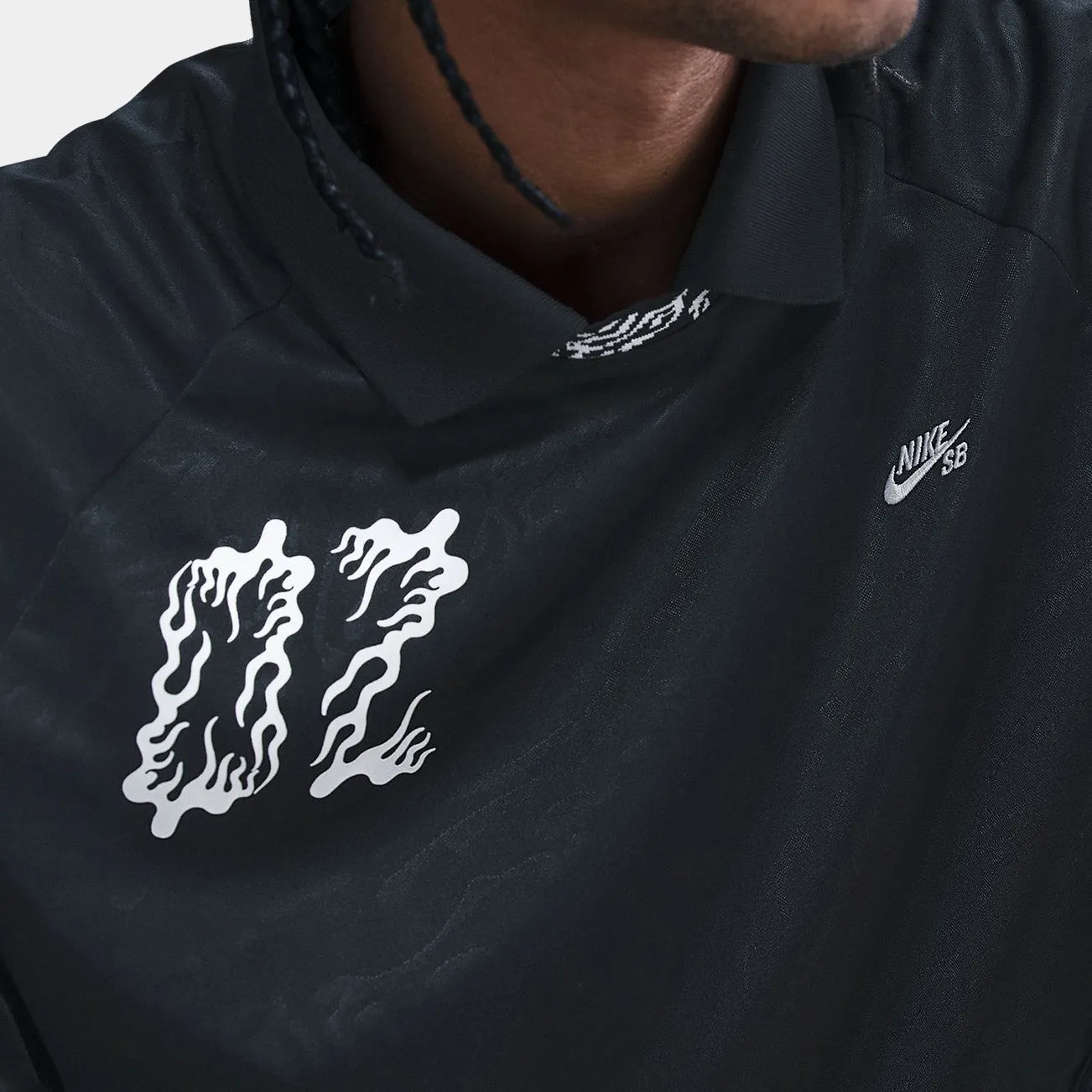 NIKE SB DRI-FIT JACQUARD JERSEY - BLACK