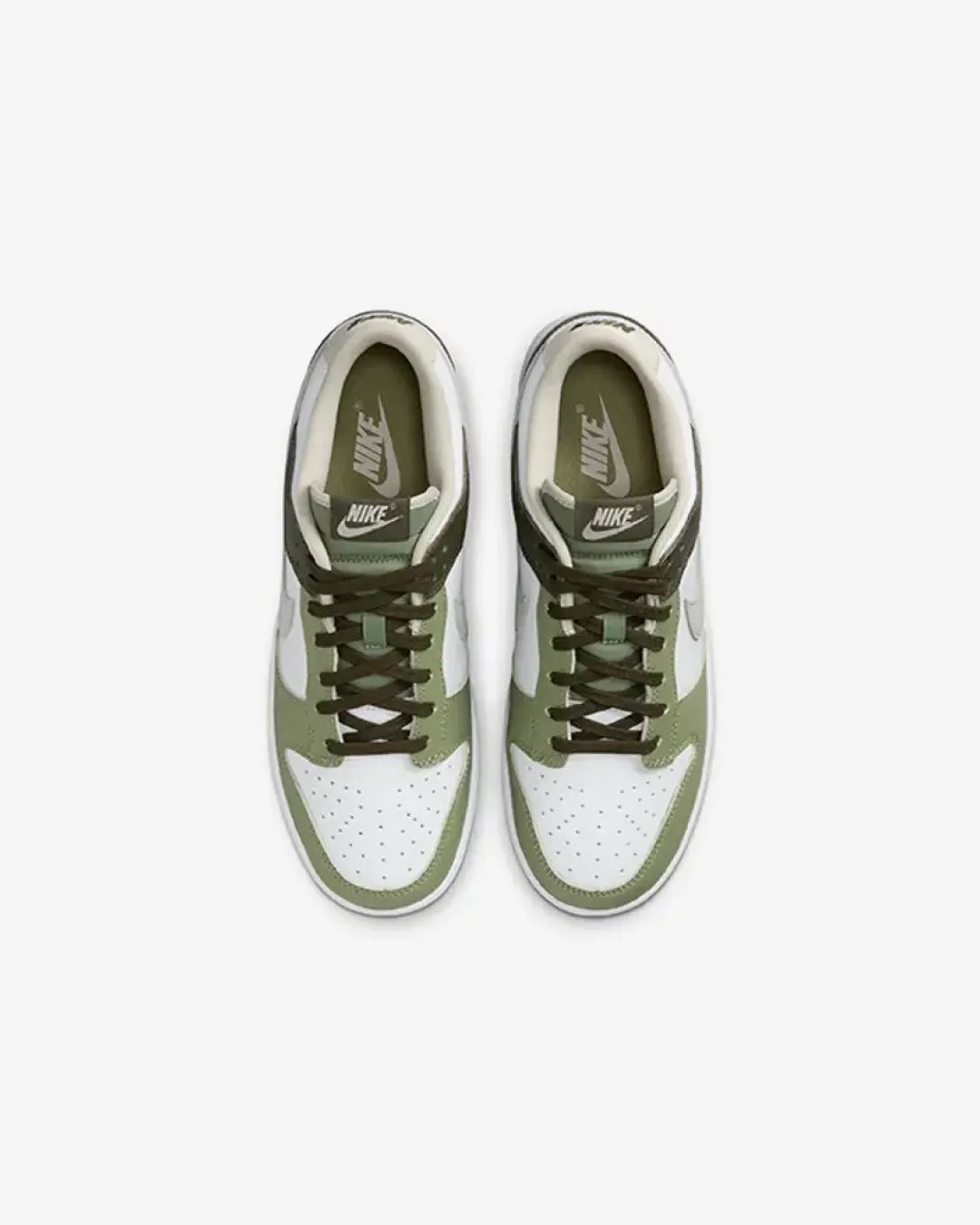 Nike SB Dunk Low White Oil Green Sneakers