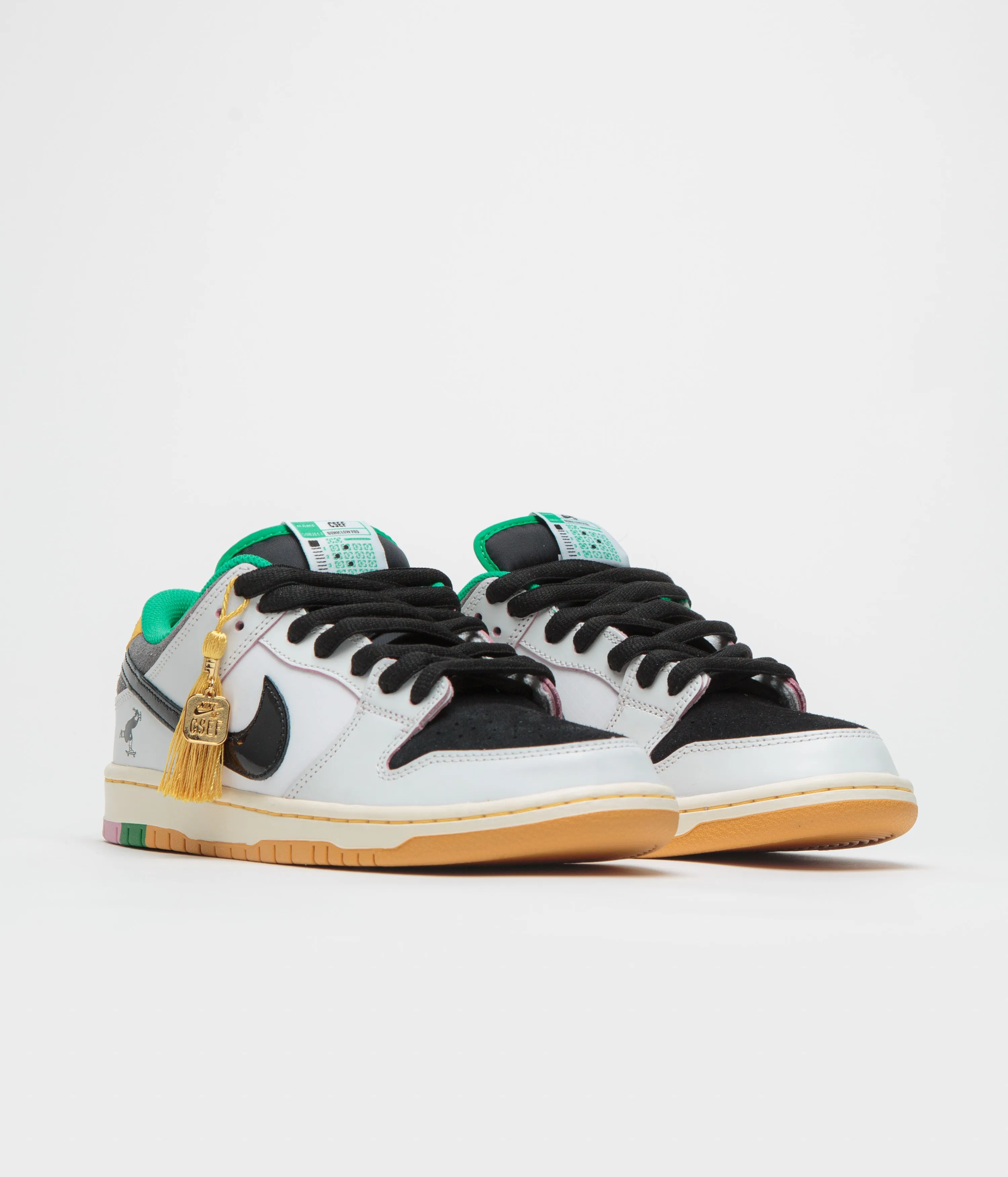 Nike SB x CSEF Dunk Low Pro Shoes - Summit White / Black - White - Iron Grey
