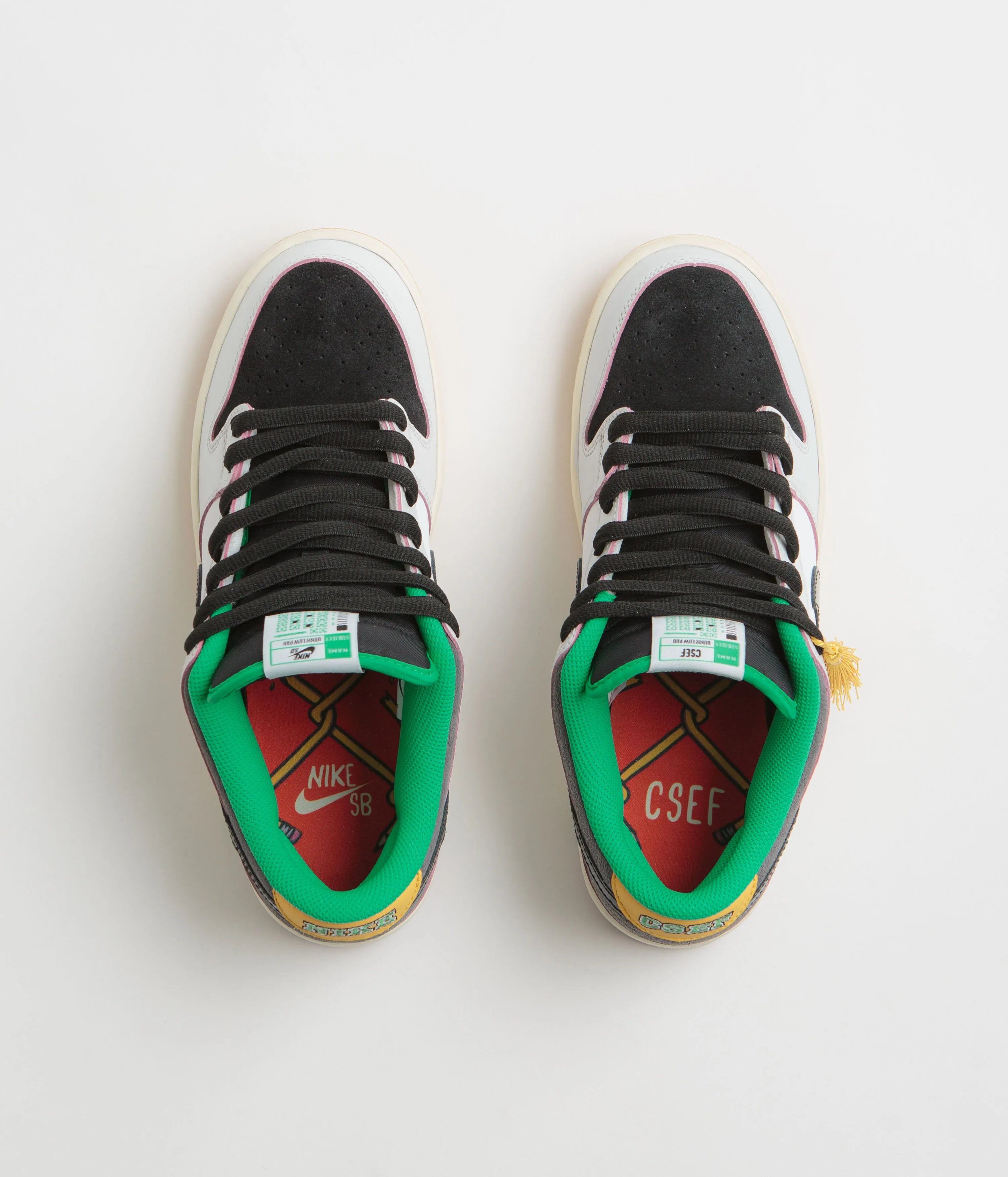 Nike SB x CSEF Dunk Low Pro Shoes - Summit White / Black - White - Iron Grey