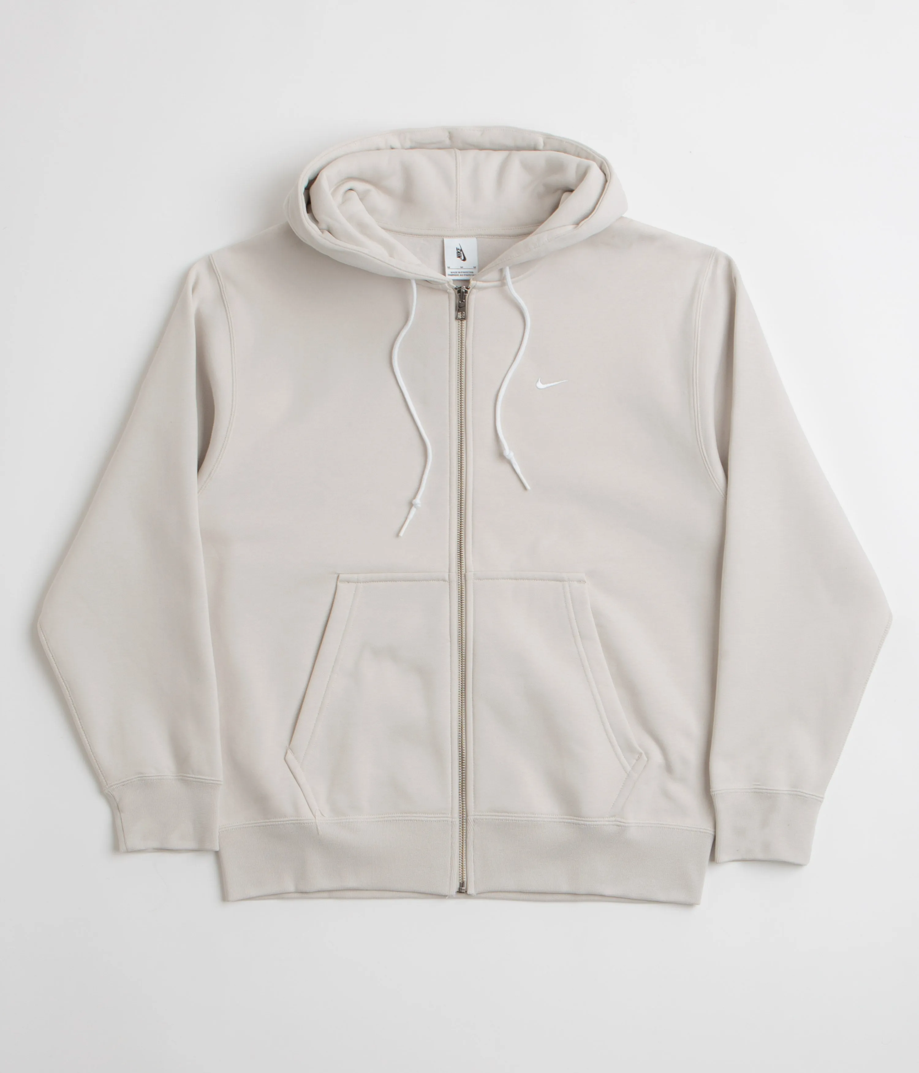 Nike Solo Swoosh Full Zip Hoodie - Light Bone / White