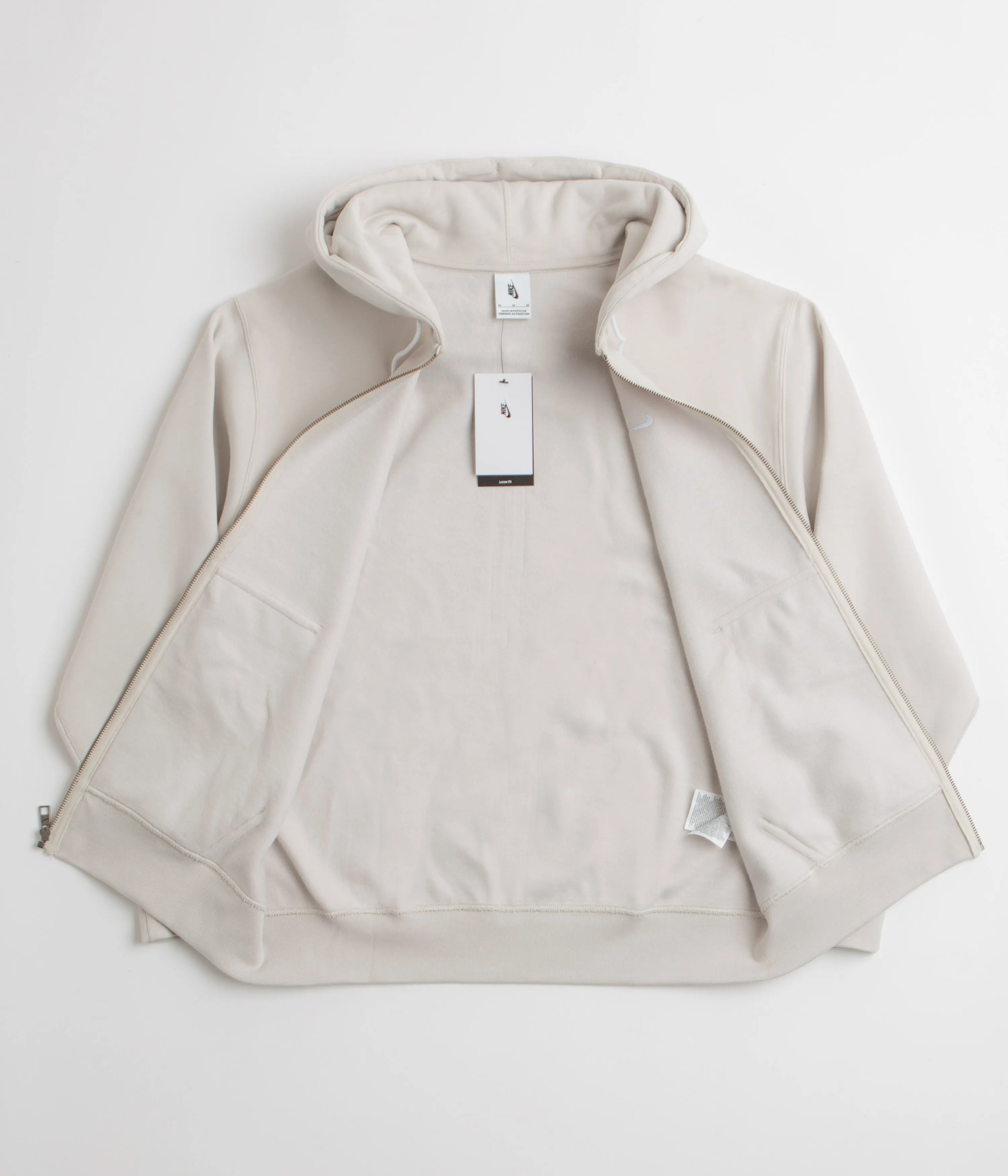 Nike Solo Swoosh Full Zip Hoodie - Light Bone / White