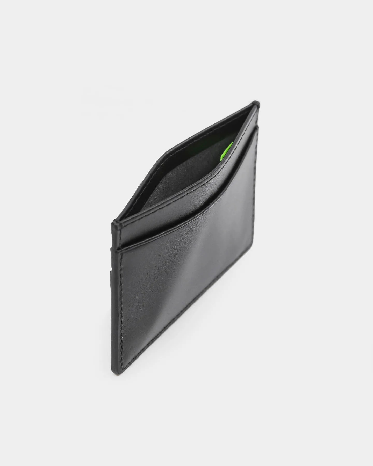 PYRA Men's Leather Card Wallet Black Leather