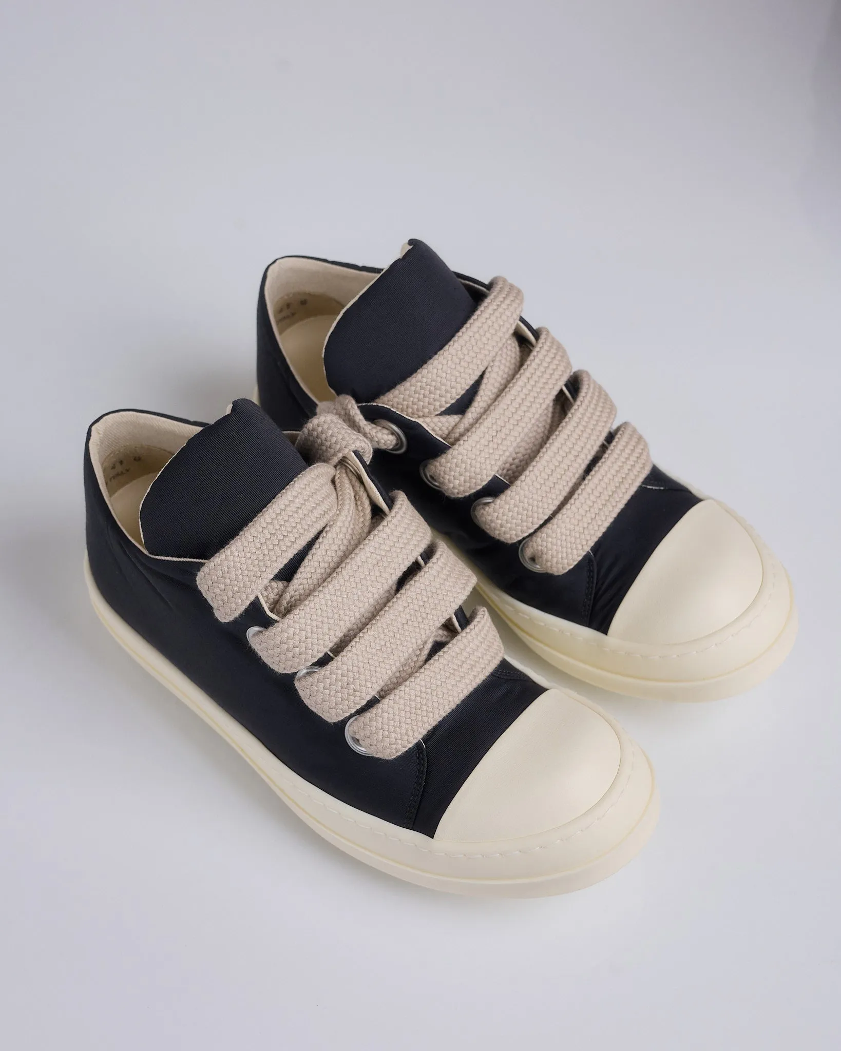Rick Owens DRKSHDW Jumbo Lace Puffer Low Sneaks MU Black Milk Milk