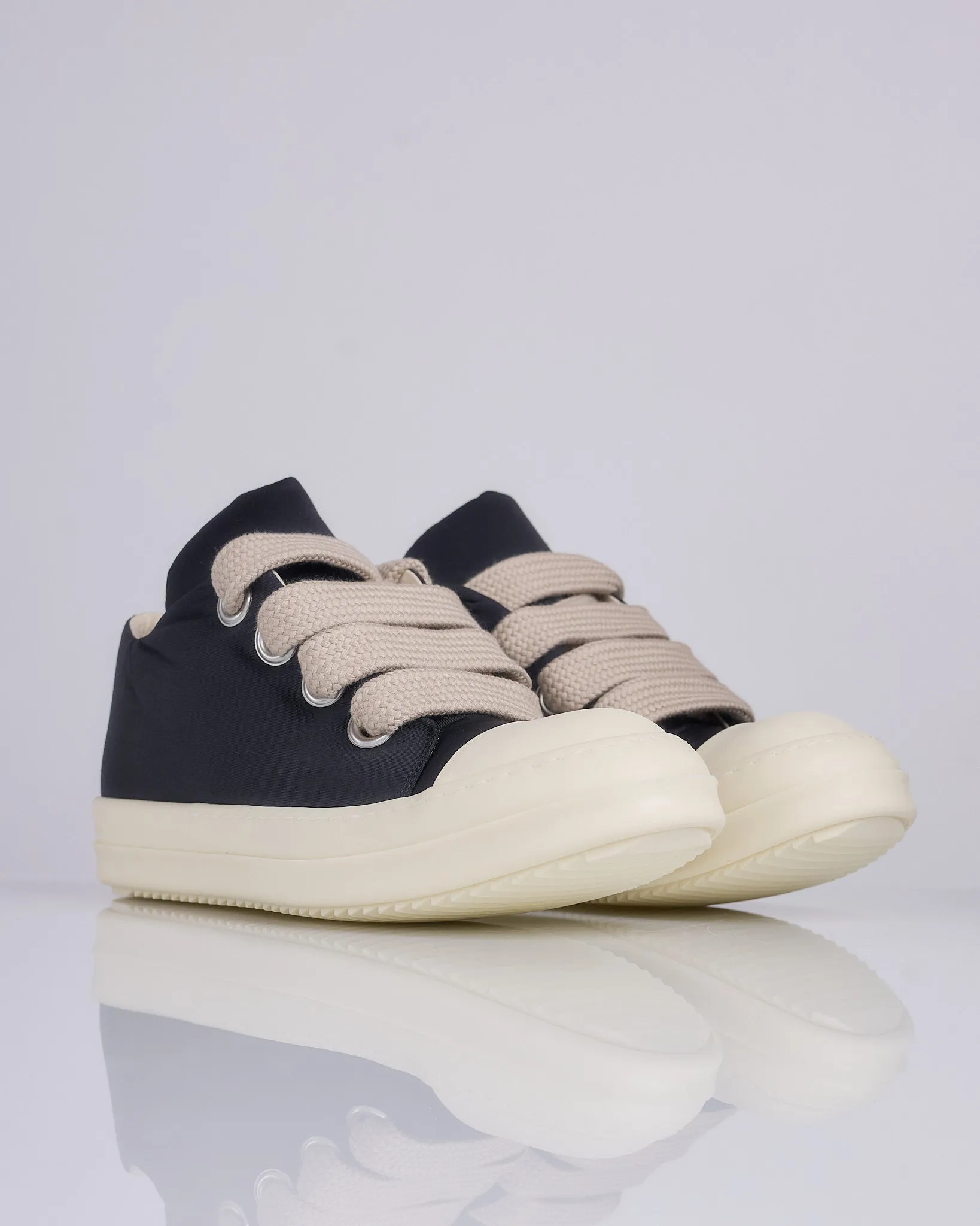 Rick Owens DRKSHDW Jumbo Lace Puffer Low Sneaks MU Black Milk Milk