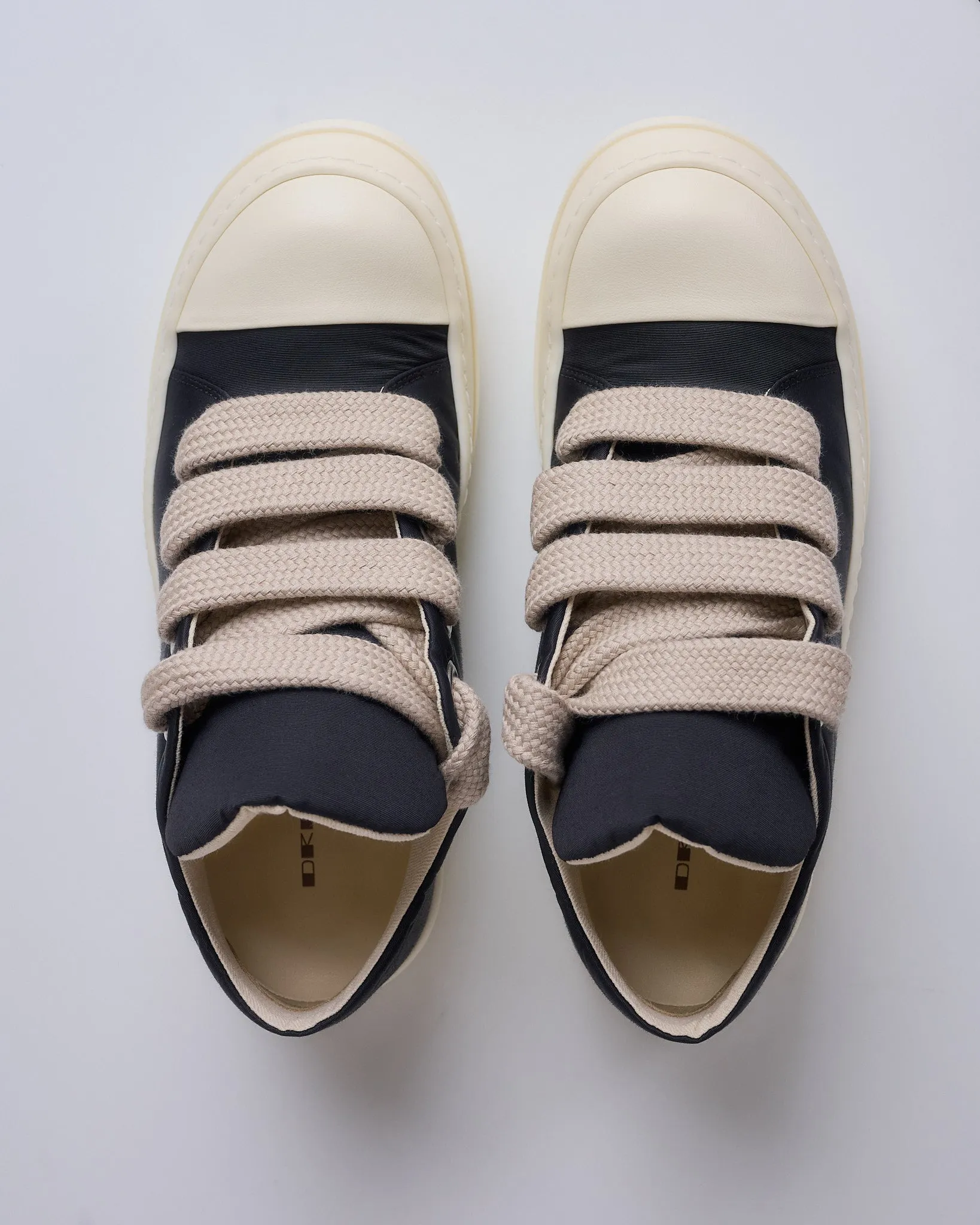 Rick Owens DRKSHDW Jumbo Lace Puffer Low Sneaks MU Black Milk Milk