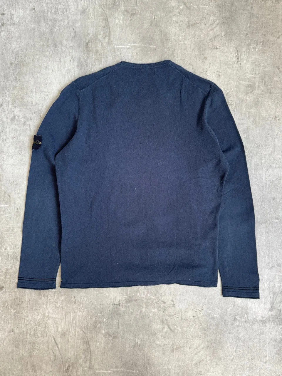 Stone Island Washed Navy Lightweight Cotton Sweatshirt