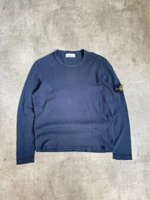 Stone Island Washed Navy Lightweight Cotton Sweatshirt