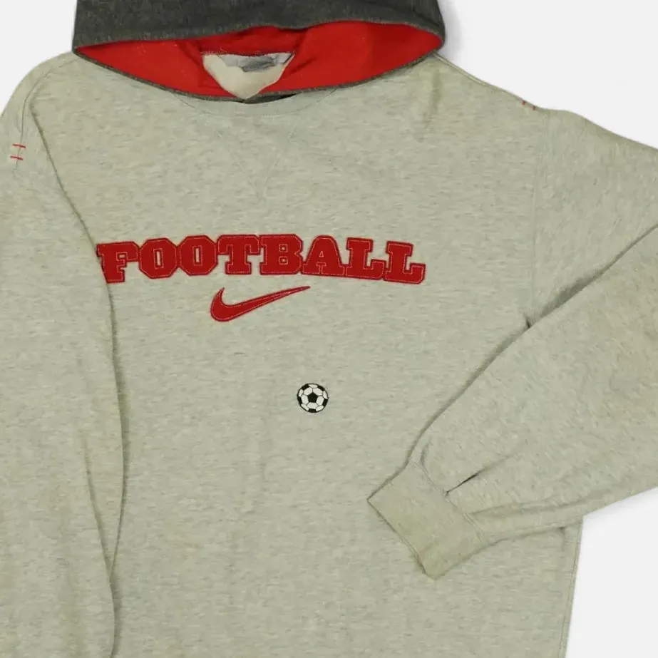 Vintage Nike Grey Swoosh Hoodie (XL)