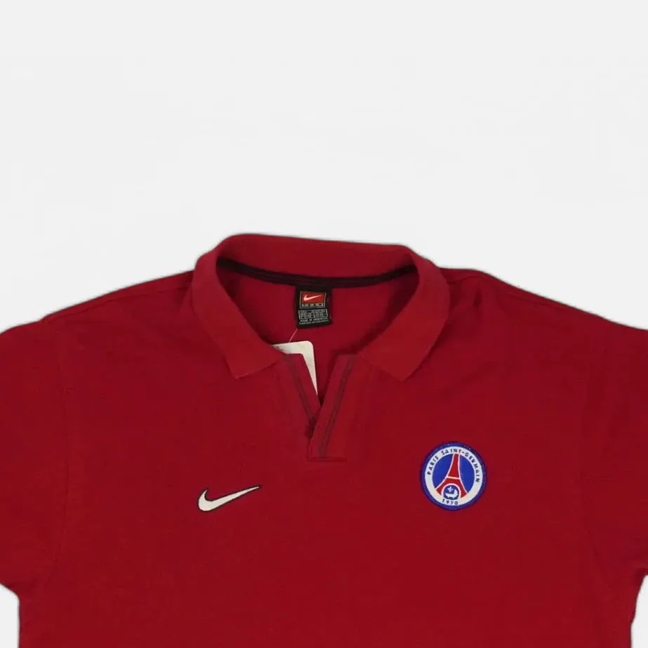 Vintage Nike Red Paris Saint Germain Polo Shirt (L)